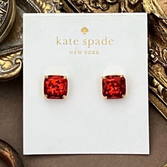 KATE SPADE • Red Mini Glitter & Glee Earrings - Picture 3 of 3